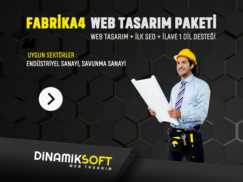 Fabrika4 Web Tasarım Paketi |3500TL Web Site + İlk Seo + İlave 1 Dil Desteği